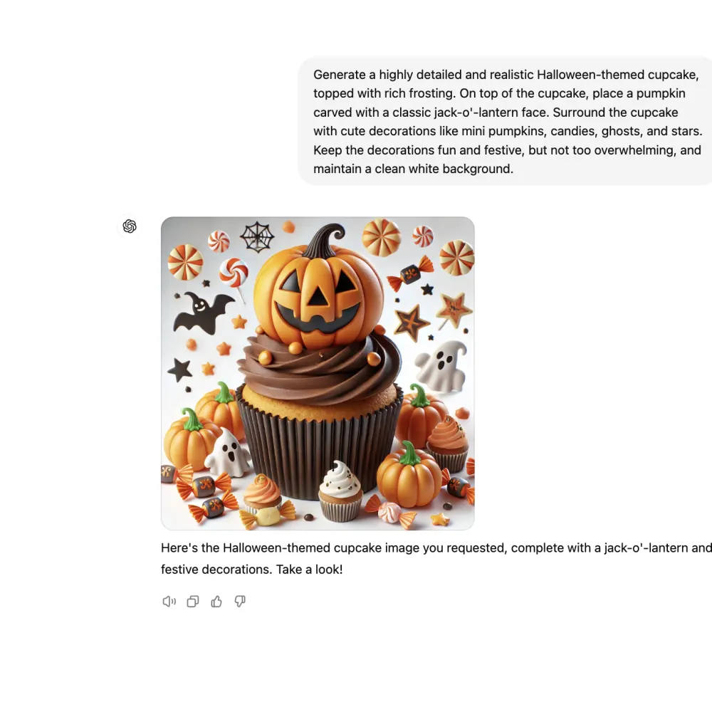 Polecenie w ChatGPT do projektu halloweenowej babeczki