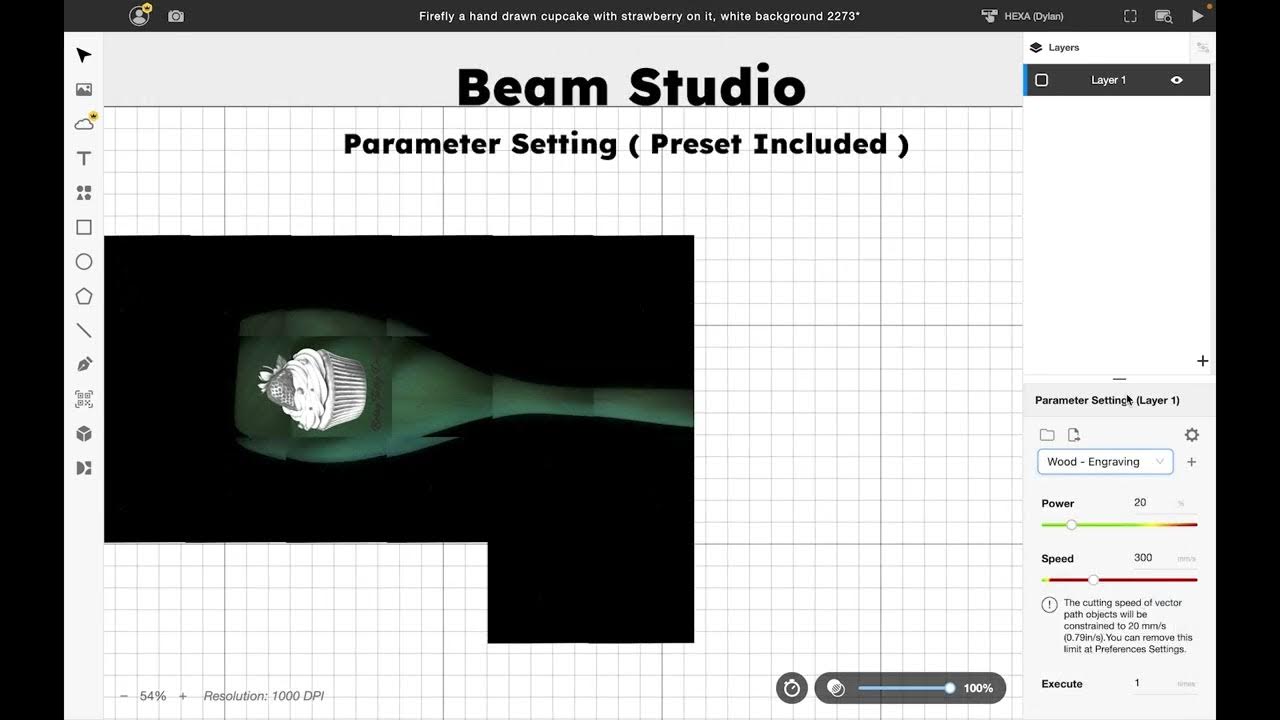 Podgląd filmu instruktażowego Adobe Firefly i Beam Studio