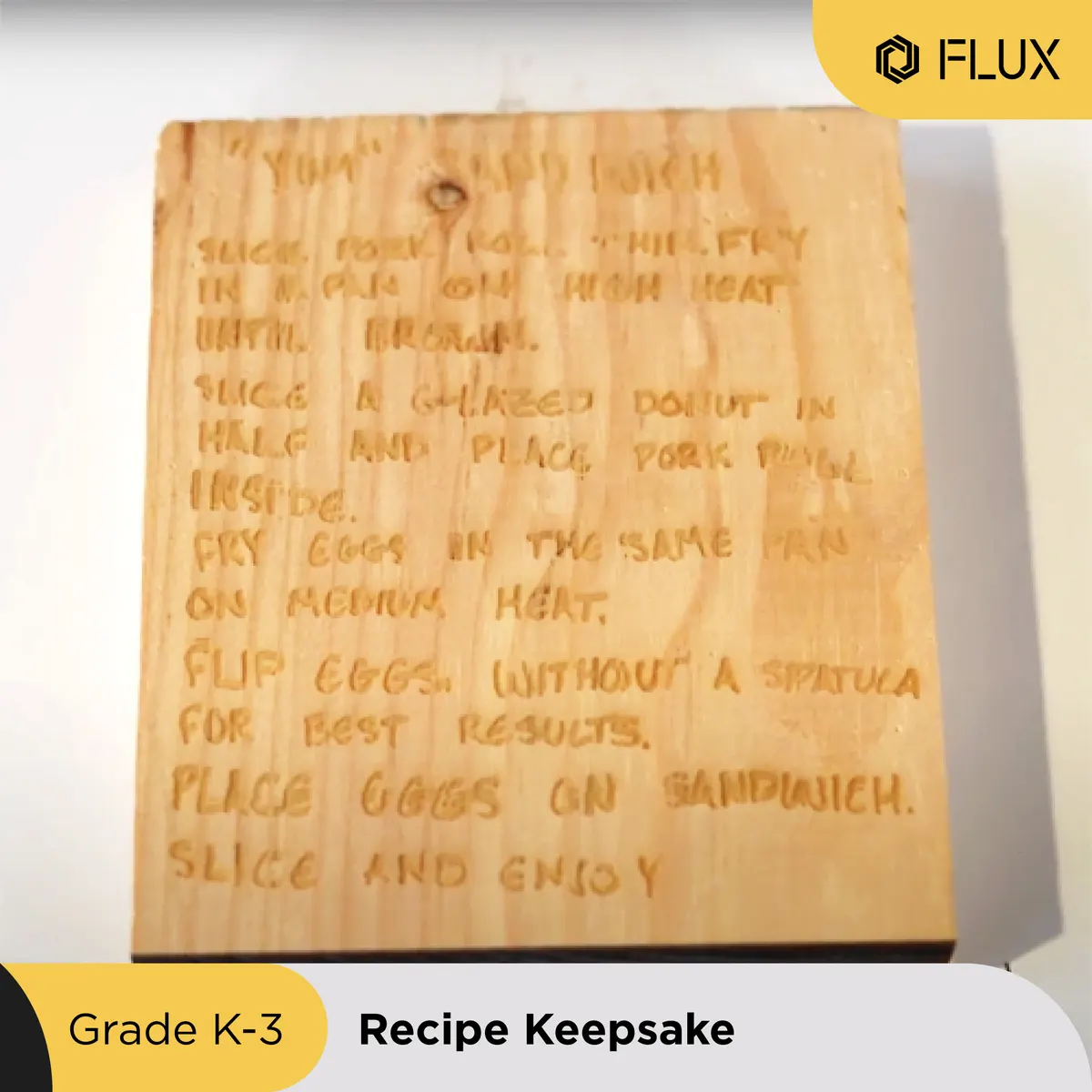 Rodinný recept gravírovaný do dřeva