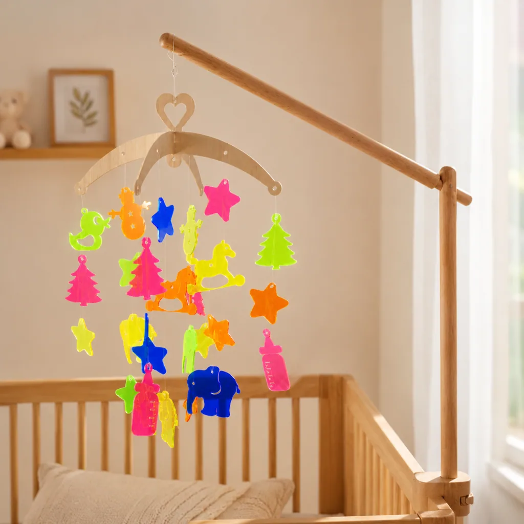 Colorful hanging mobile made with the beamo Ⅱ CO2 laser