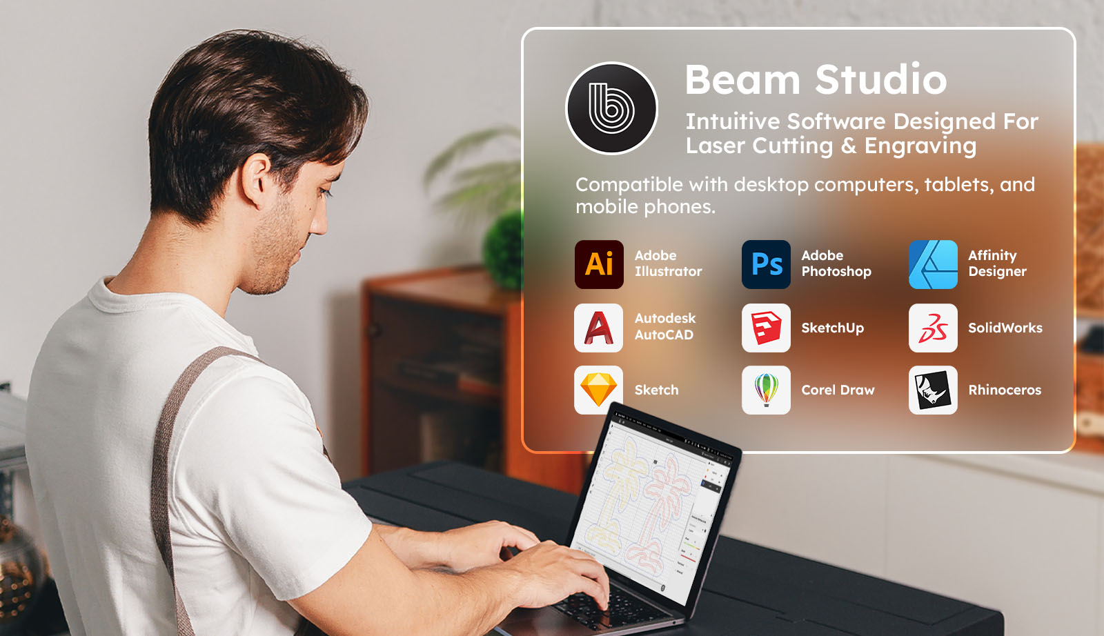 Beam Studio připojené k Beambox II